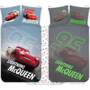 Cars - Peuterdekbedovertrek - Glow in the Dark - Katoen