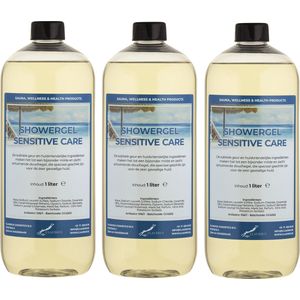 Douchegel Sensitive Care 1 Liter - set van 3 stuks - Showergel