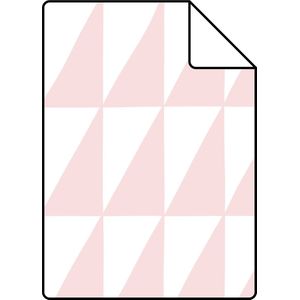 Proefstaal ESTAhome behang grafische driehoeken zacht roze - 26,5 x 21 cm - 139076-S
