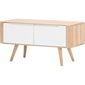 Gazzda Ena storage bench houten opbergbankje whitewash - 90 x 42 cm