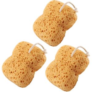 Azomor® Set van drie ultrazachte douche- en badsponzen met honingraatontwerp