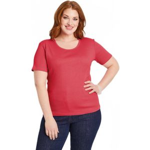 Ribgebreid T-shirt met ronde hals