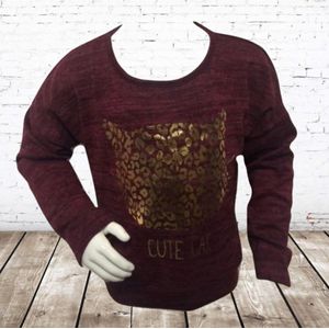 Meisjestrui Cute Cat rood -s&C-122/128-Trui meisjes