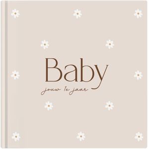 Writemoments - Babyboek 'Baby, jouw eerste jaar' - matte omslag - madelief - eerste jaar boek - babyboek - 0 tot 1 jaar - zwanger cadeau - kraamcadeau