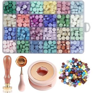 Stempelwax-set, wax stempelwarmer set, zegel wax, kralenset voor het verzegelen van post, cadeauverpakking