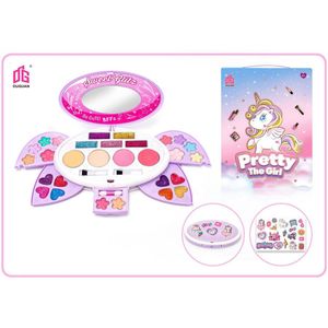 Make up kinderen set meisjes-Make up koffer-32Delig-Gemakkelijk afwasbaar -Eenhoorn speelgoed-met Themastickers- Speelgoed 3-12 jaar