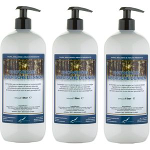 Douchegel Siberische Dennen 1 liter - set van 3 stuks - met gratis pomp - Showergel