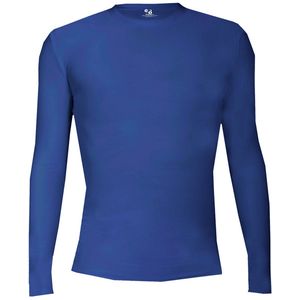 Badger Sports - Pro Compression - Ondershirt - Lange Mouw - Ronde Hals - Jeugd - Kobalt Blauw- Jeugd L