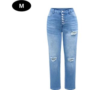 Bovista Lange Broek Dames - Spijkerbroek - Broeken - Spijker - Pants - Jeans - Trouser - Loose Fit - Straight Leg - Denim - Blauw - Maat M