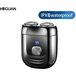 Digitale Miguan 2-Blade Scheerapparaat - Usb Oplaadbare 2-Kop Body Shaver + Baard/Precisietrimmer - Digitale Batterij Indicator - Perfecte Lichaamshaar Verzorging voor Dames en Heren - Kleur: Grijs