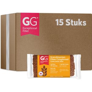 GG Bran | Crispbread Crackers | Lijnzaad & Zonnebloempitten | 15 stuks | 15 x 100g | Eiwitrijke voeding | Koolhydraatarme Crackers