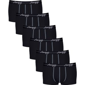 Sloggi Retro Short 6-Pack Heren Onderbroeken - Zwart - Maat M