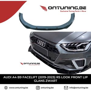 Audi A4 B9 Facelift (2019-2023) RS Look Front Lip Glans Zwart voor S-Line