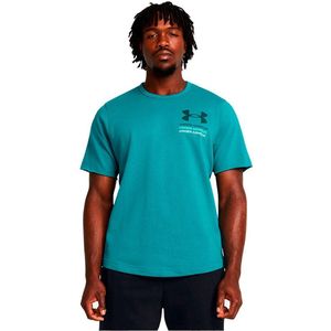 Under Armour - Rival Terry Colorblock - T-shirt - Blauw - Korte Mouwen
