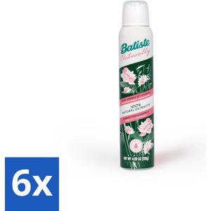 6 x Batiste - Naturally Bamboo Fibre & Gardenia - Droogshampoo - Versterkt en Verfrist - 100% Natuurlijk - 200ml - Droogshampoo - Bamboe - Gardenia - Natuurlijke Verzorging - Haarverfrissend
