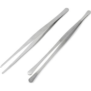 Ibenzoa® Set van twee multifunctionele roestvrijstalen pincetten voor keuken en meer
