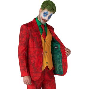 Suitmeister Scarlet Joker™ - Heren Carnavals Pak - Batman DC Comics - Komt met Colbert, Pantalon, Stropdas en Gillet - Rood - Maat XL
