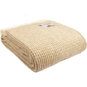 Tweedmill - Wollen plaid - Wafelpatroon - Beige