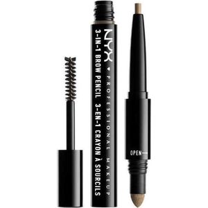 Nyx - 3-in-1 Brow Pencil - Wenkbrauw Make-up - 01 Blonde