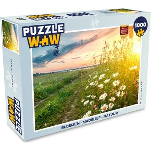 Puzzel Bloemen - Madelief - Natuur - Zon - Horizon - Legpuzzel - Puzzel 1000 stukjes volwassenen