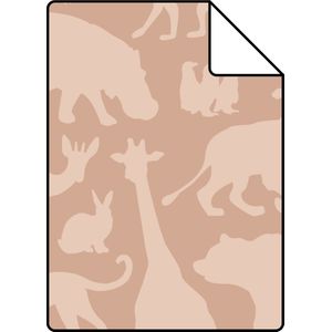 Proefstaal ESTAhome behang dieren terracotta - 26,5 x 21 cm - 139356-S