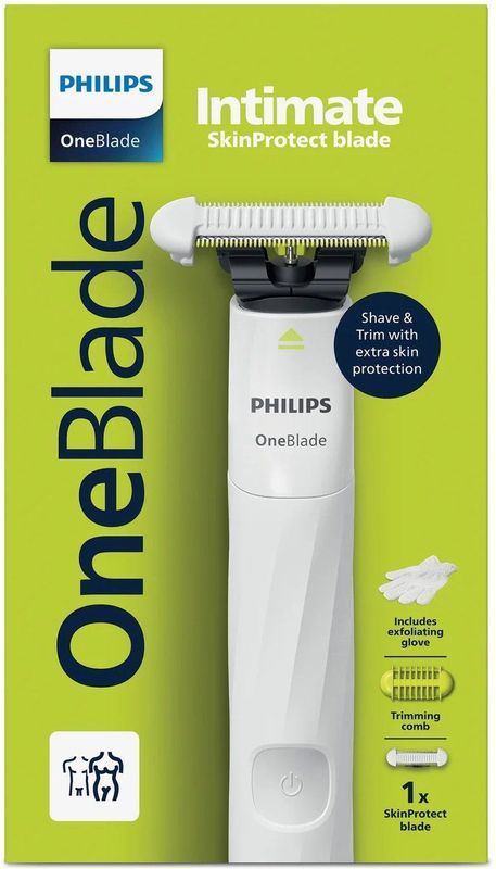Philips Norelco OneBlade QP1924/24 bikinitrimmer Nat en droog Wit