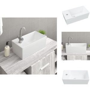 vidaXL Wasbak - Wasbakken - Wastafel - Wasbasin - Wasbak 48x25x15 cm keramiek wit