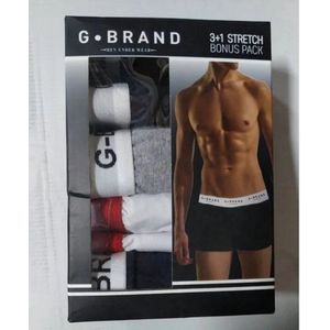 G-BRAND - Boxershort Heren - 4-Pack - S - Onderbroeken Heren - Ondergoed Heren - Zachte Boxershorts voor Mannen - Zwart/Wit/Grijs/Marineblauw