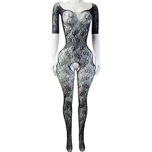 BamBella ® - Panty pak -Onesize - body suit - Dames - Onesize - Erotische jumpsuit van kant lingerie zwart