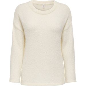 Round Neck Long Sleeve Knit Sweater Wo - White Knitwear