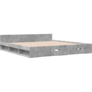 vidaXL-Bedframe-met-lades-bewerkt-hout-betongrijs-200x200-cm