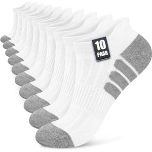 Korte Sportsokken voor Dames en Heren - 10 Paar Ademend en Zacht met Enkelsteun