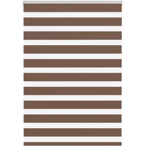 vidaXL - Zebra - rolgordijn - 115x100 - cm - stofbreedte - 110,9cm - polyester - bruin
