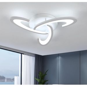 Goeco Plafondlamp - 65cm - Groot - 36W - LED - Shamrock Design - Wit Acryl - 6500K - Koel Wit