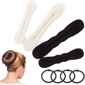 Inovra Plus - Set van 4 Haarknopen voor Donuts - Handig Gereedschap voor Haarstyling - Snel en Eenvoudig te Gebruiken - Ideaal voor Vrouwen en Meisjes - Geschikt voor Balletkapsels - Haaraccessoires
