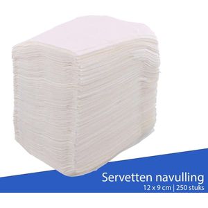 WDMT Servetten Navulling - 100 stuks - 12,5 x 8 cm - Geschikt voor Universele Servetten Dispensers - Milieuvriendelijk - Servetten Papieren - Ideaal voor Horeca en Thuisgebruik - Wit