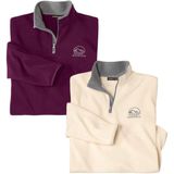 ATLAS FOR MEN - Set van 2 microfleece sweaters Sport Mountain - Heren - Verkrijgbaar in grote maten - L