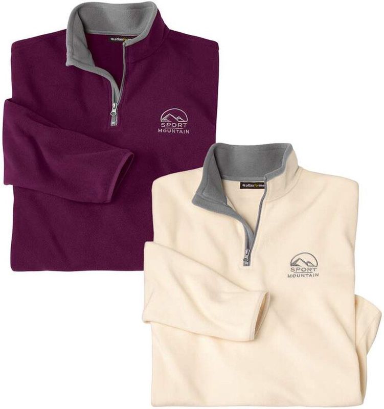 ATLAS FOR MEN - Set van 2 microfleece sweaters Sport Mountain - Heren - Verkrijgbaar in grote maten - L