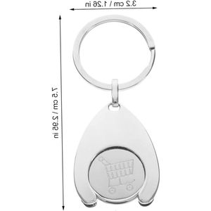 Nieuwe titel: Sleutelhanger voor winkelwagen 2 stuks - Praktische gadgets voor het losmaken van winkelwagen zonder munten - Zilver