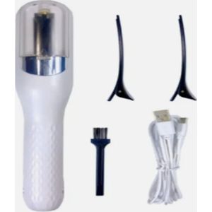 Tondeuse voor gespleten haarpunten, trimmer voor gespleten haarpunten, remover, voor beschadigd haar, reparatie, haarverzorging, conditioner, oplaadbaar, snoerloos, wit.