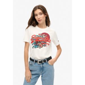 Superdry - Tokyo Vl Graphic - T-shirt - Wit - Korte Mouwen