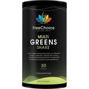 Multi Greens Shake - 30 porties - met tarwe- en gerstegras, spirulina, chlorella en veel meer