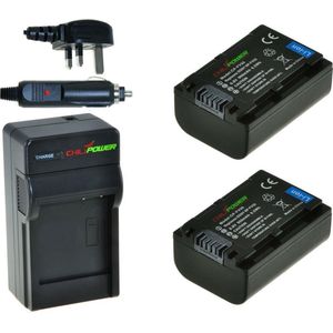 ChiliPower 2 x NP-FV50 accu's voor Sony - Charger Kit + car-charger - UK version