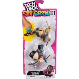Tech Deck Sk8 Crew - 2 unieke vingerskateboards met skaterfiguur - stijlen kunnen verschillen