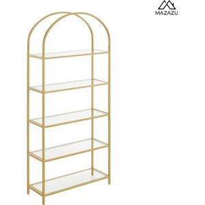 MIRA Home - Opbergrek - Wandrek - Wandkast - Kast - Goud - 30.2x83x183.5