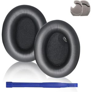 Allecto Plus - Draadloze hoofdtelefoon oorkussens zwart - Compatibel met reserveonderdelen.