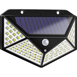 Buitenlamp met Bewegingssensor Solar -  Zonne energie - 700 lumen - 100 LEDs - Wit Licht - IP65 Waterdicht - Voor Tuin/oprit/Garage