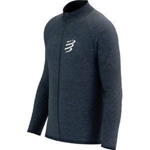 Compressport | Seamless Zip Sweatshirt | Heren | Mood Indigo Melange | L -