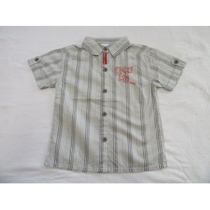 Dirkje - Overhemd - Jongens - Grijst / rood - 4 jaar 104