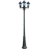 vidaXL - Tuinlantaarn - met - 3 - armen - 215 - cm - aluminium - donkergroen/zwart
